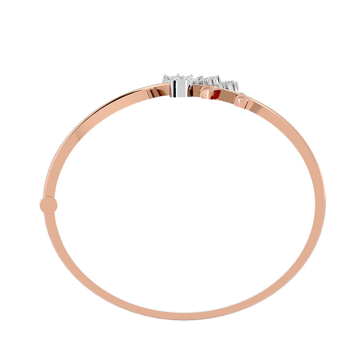 Blooming Flower and Leaf Diamond Bracelet 3dm stl render detail 3D print model_8