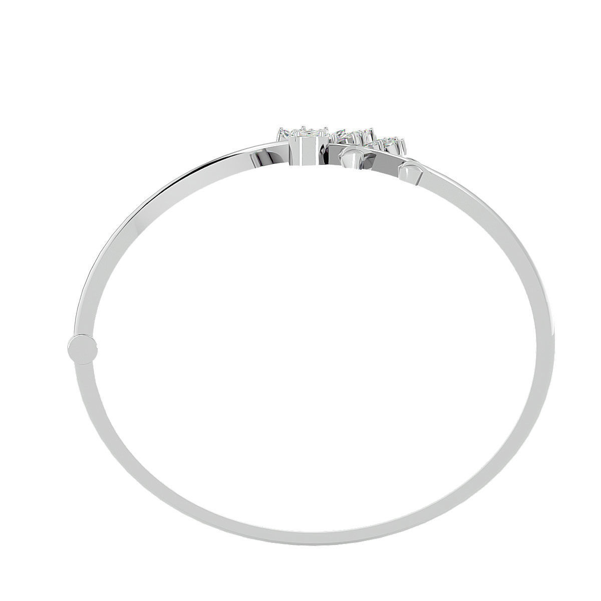 Blooming Flower and Leaf Diamond Bracelet 3dm stl render detail 3D print model_7