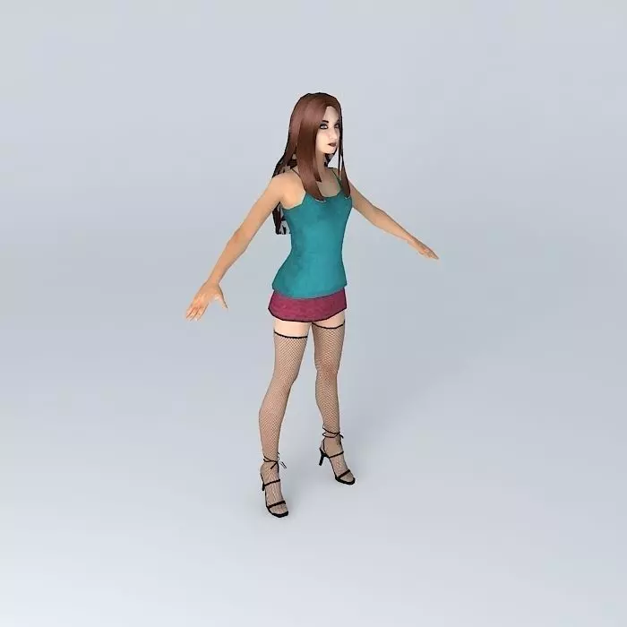 female for animaation Low-poly 3D model