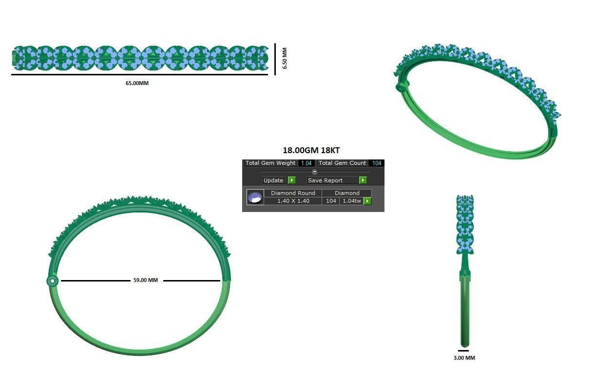 Flower and Leaf Bracelet 3dm stl render detail 3D print model_2