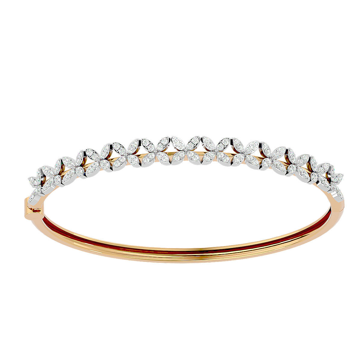 Flower and Leaf Bracelet 3dm stl render detail 3D print model_14