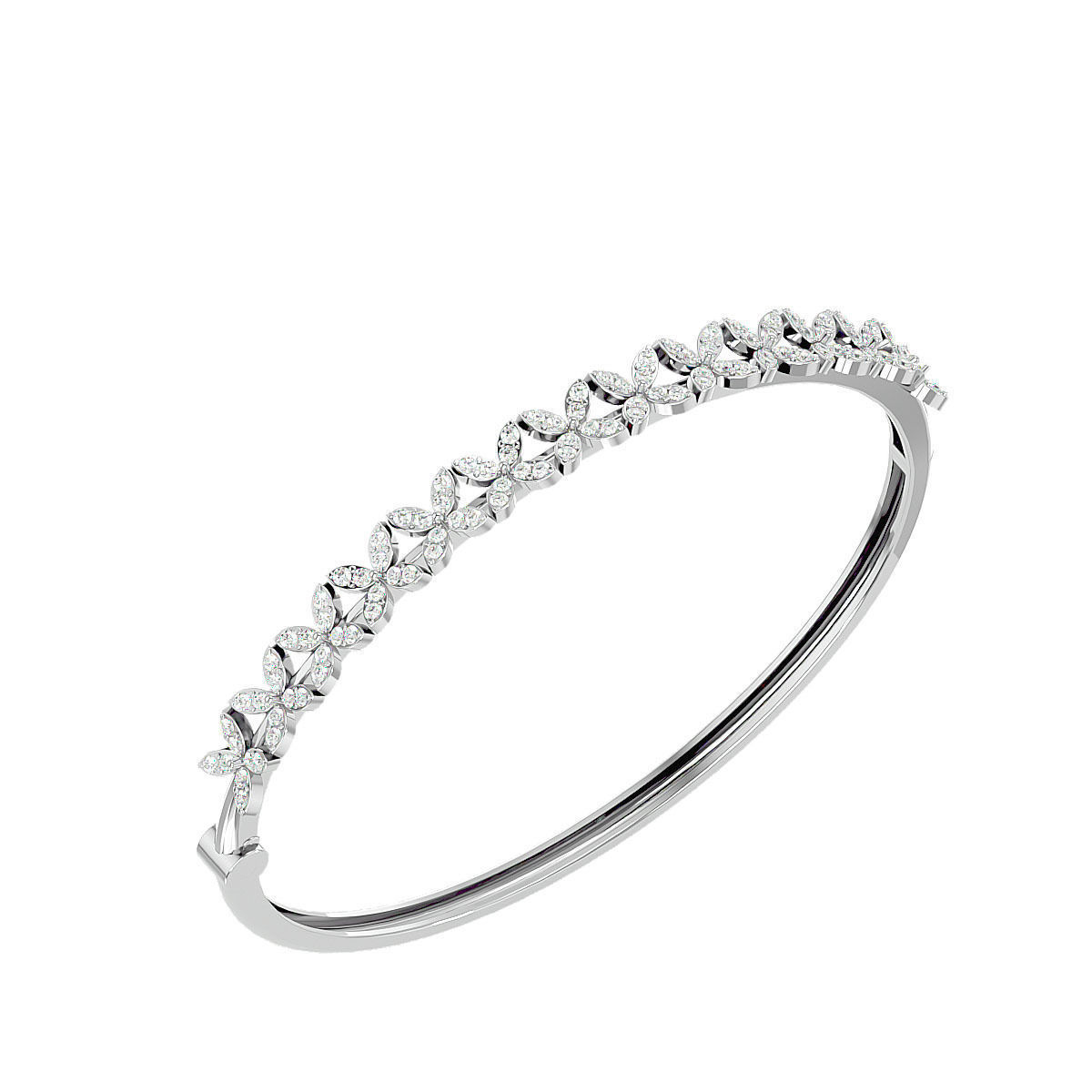 Flower and Leaf Bracelet 3dm stl render detail 3D print model_8