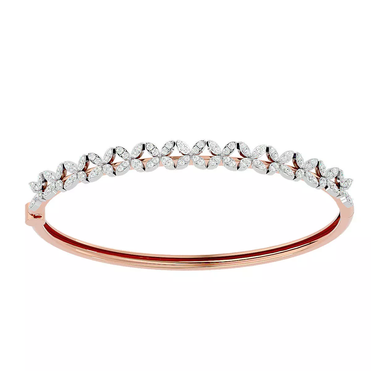 Flower and Leaf Bracelet 3dm stl render detail 3D print model_0