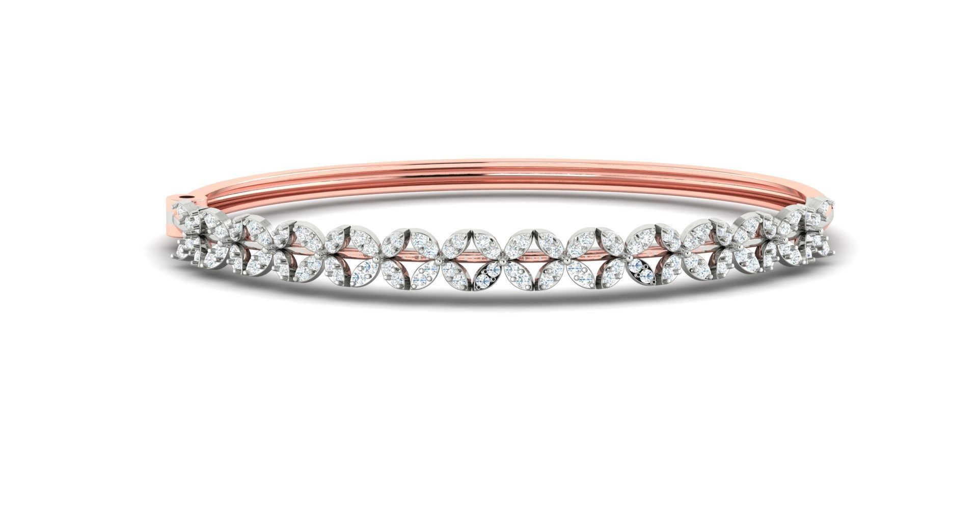 Flower and Leaf Bracelet 3dm stl render detail 3D print model_3