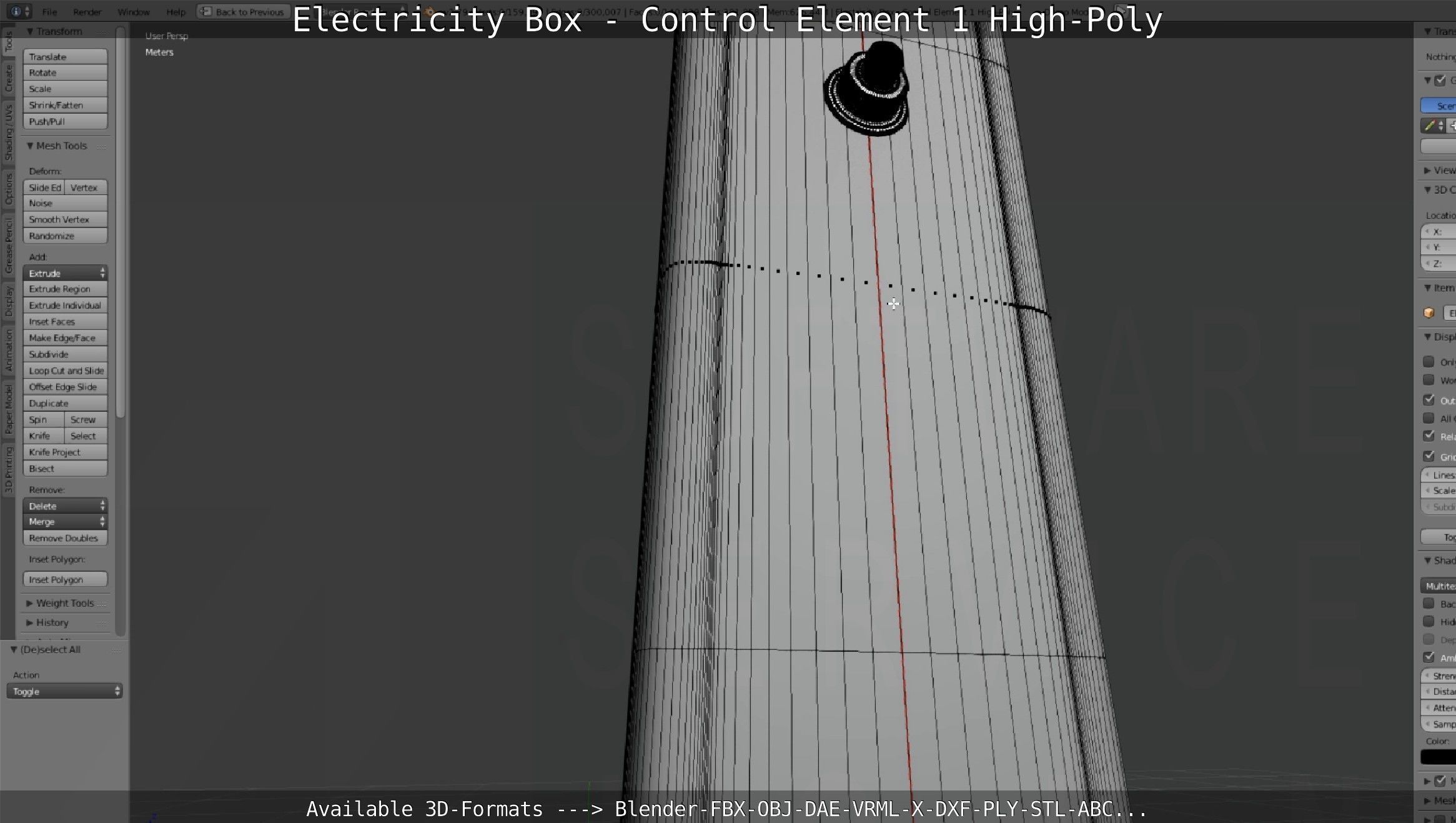 Electricity Box - Control Element 1 High-Poly Version 3D model_124