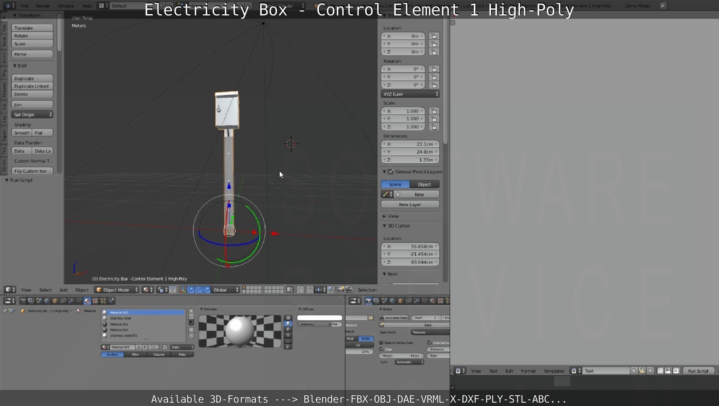 Electricity Box - Control Element 1 High-Poly Version 3D model_107