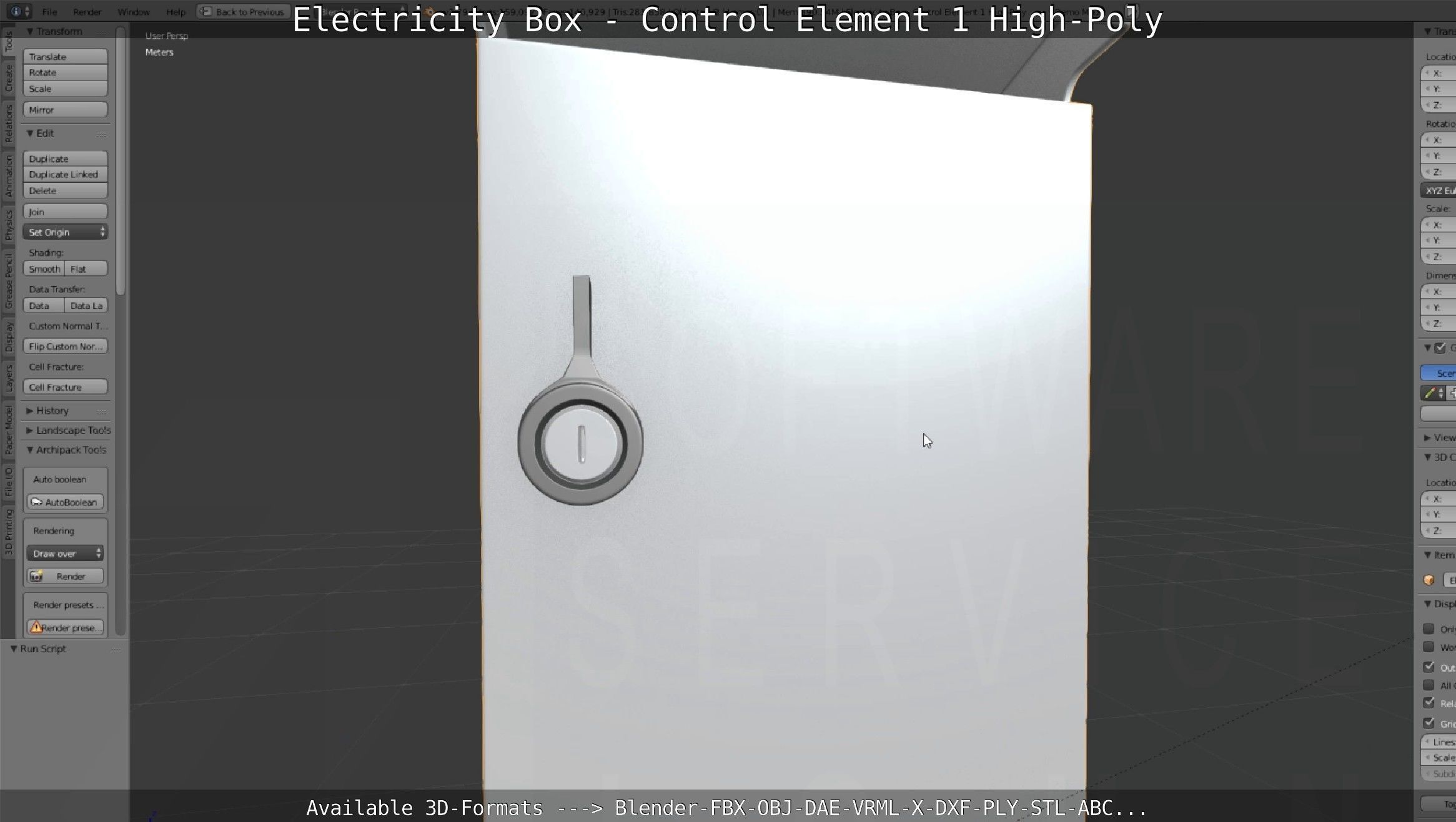 Electricity Box - Control Element 1 High-Poly Version 3D model_112