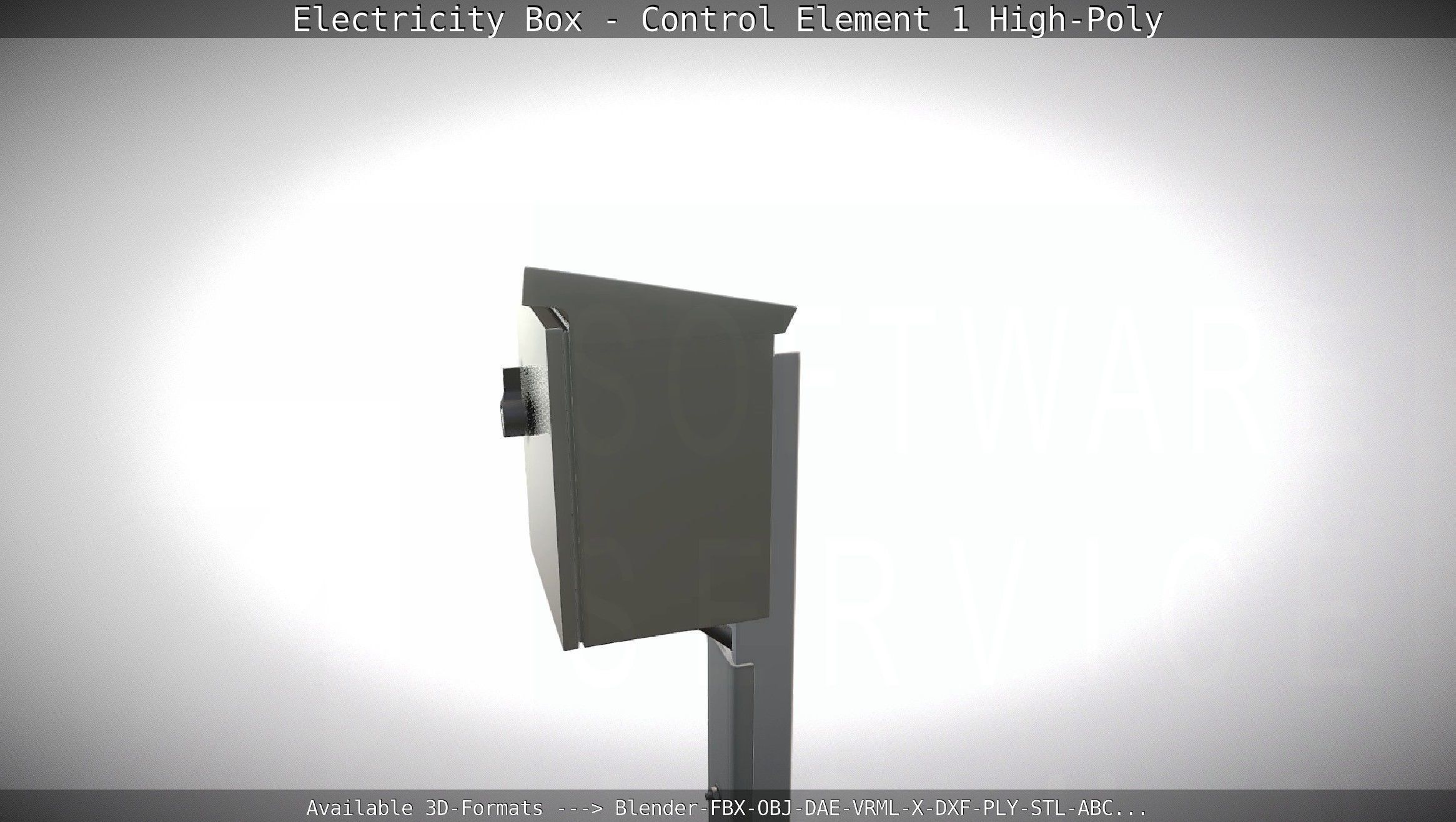 Electricity Box - Control Element 1 High-Poly Version 3D model_11