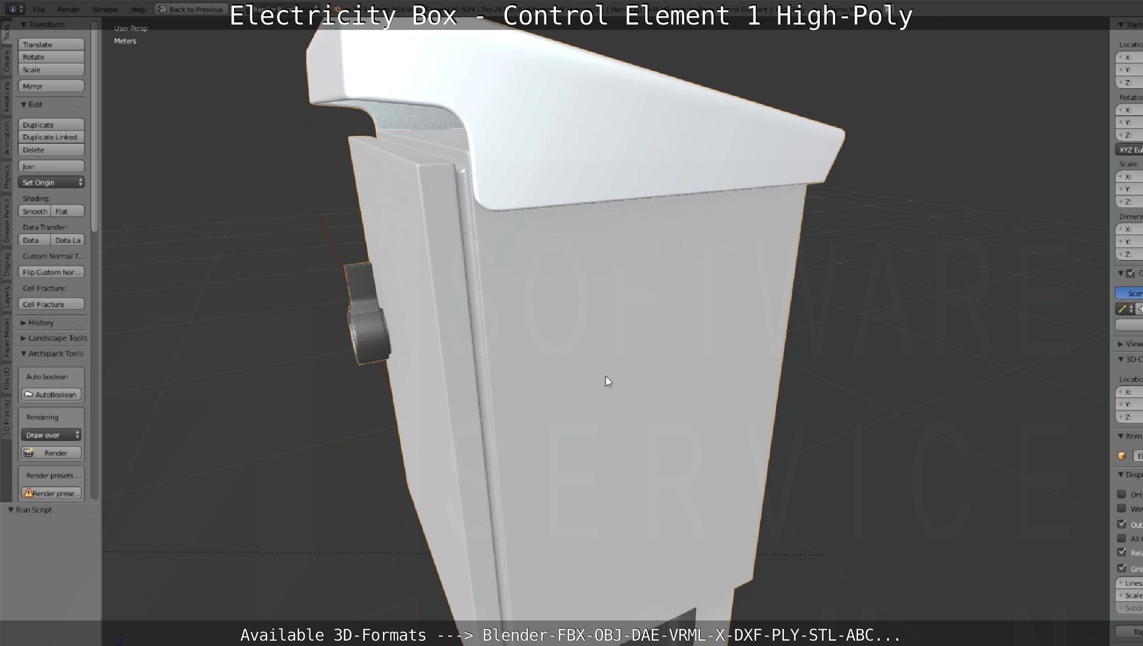 Electricity Box - Control Element 1 High-Poly Version 3D model_113