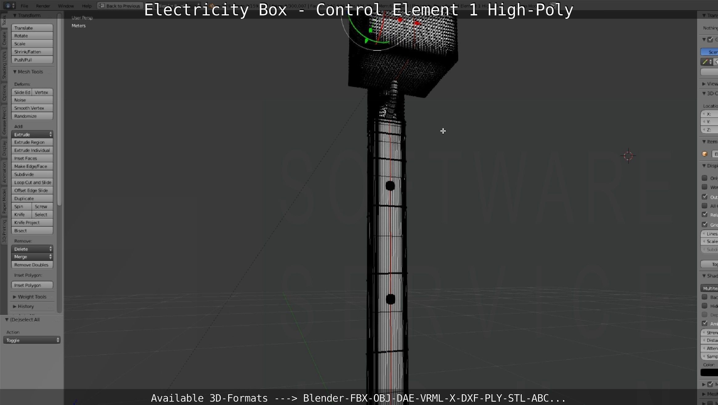 Electricity Box - Control Element 1 High-Poly Version 3D model_122