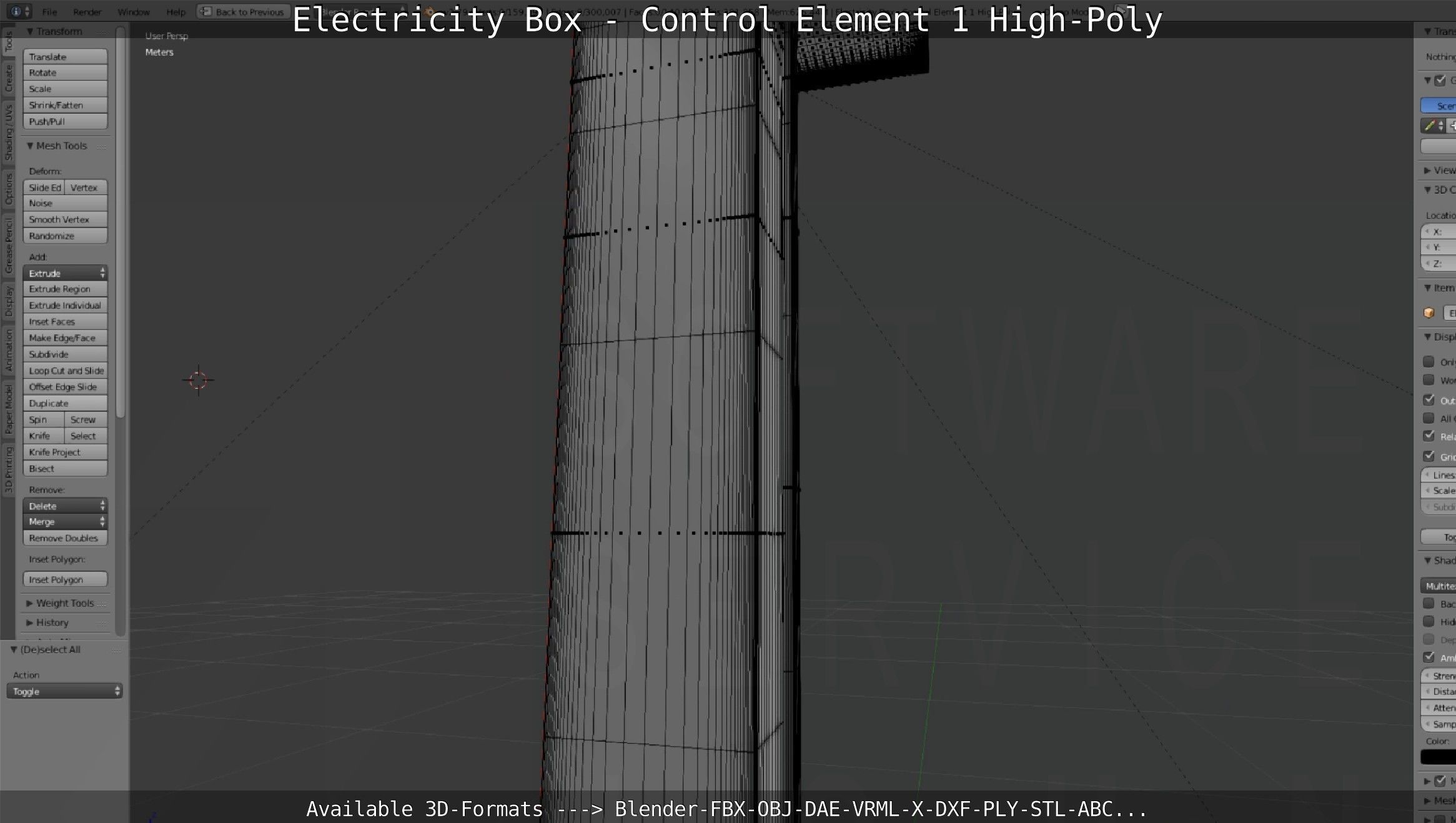 Electricity Box - Control Element 1 High-Poly Version 3D model_127