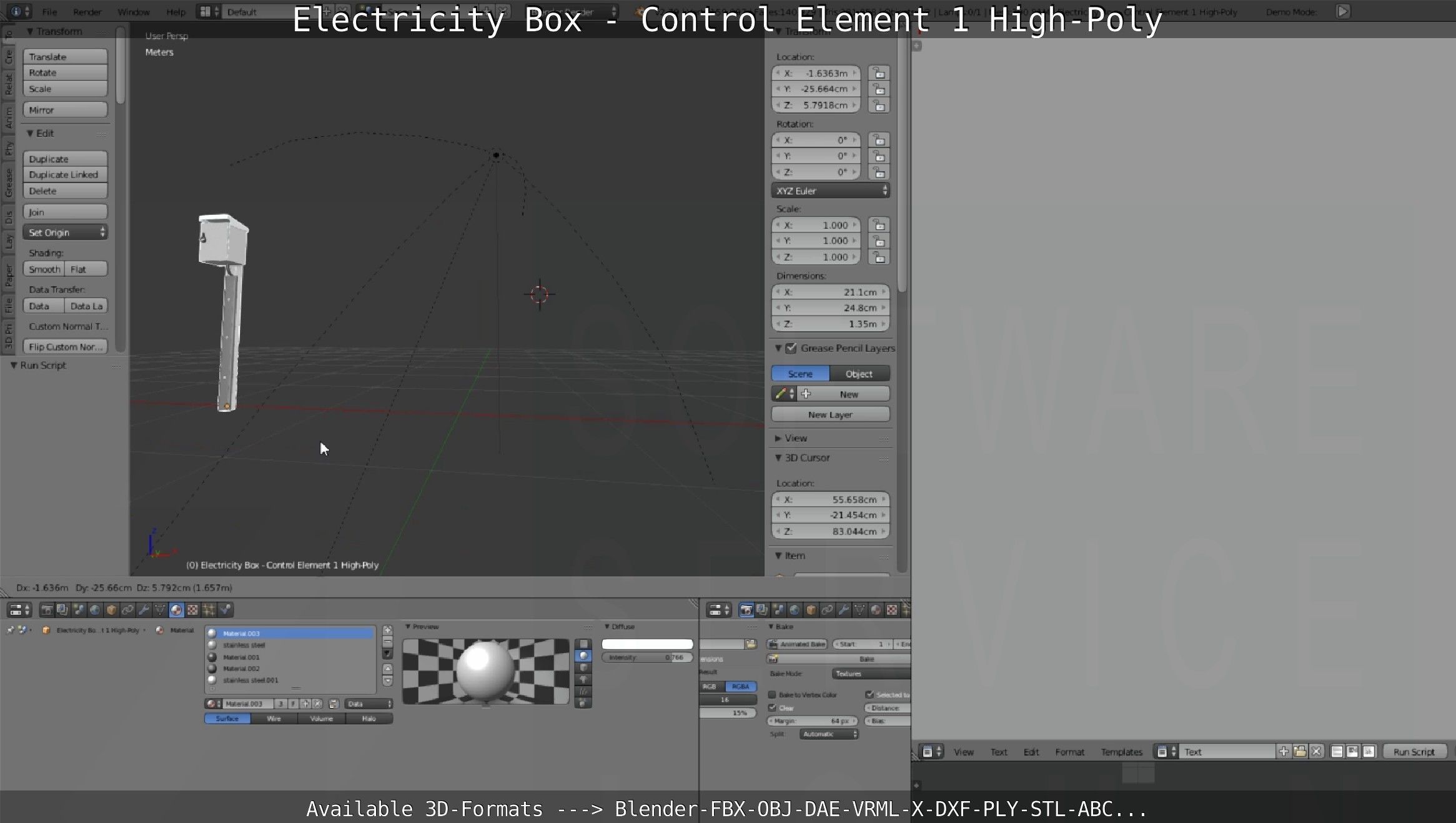 Electricity Box - Control Element 1 High-Poly Version 3D model_106