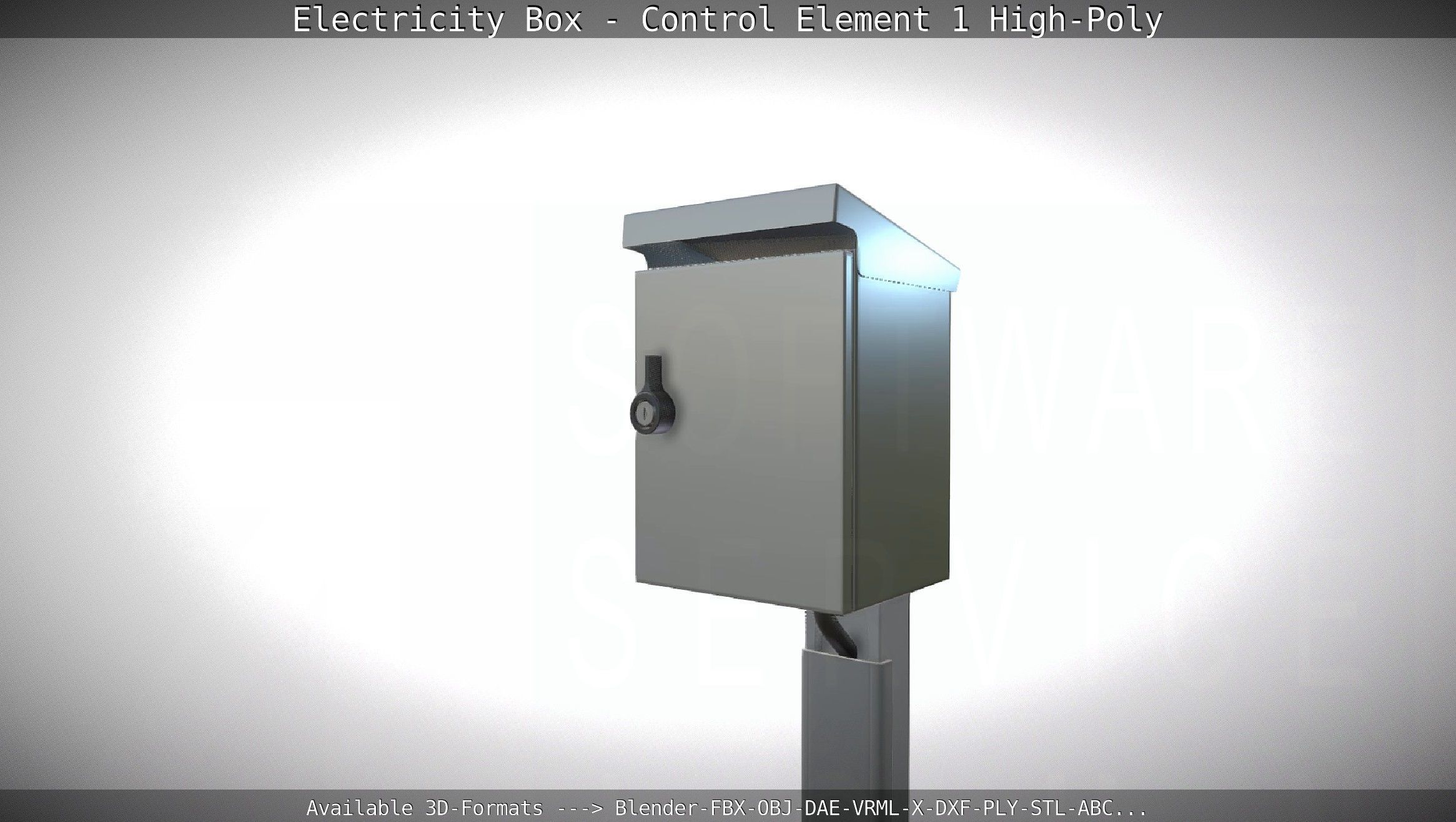 Electricity Box - Control Element 1 High-Poly Version 3D model_6
