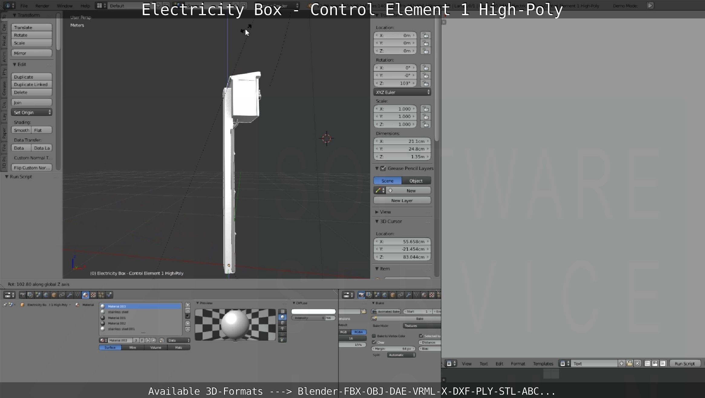 Electricity Box - Control Element 1 High-Poly Version 3D model_102