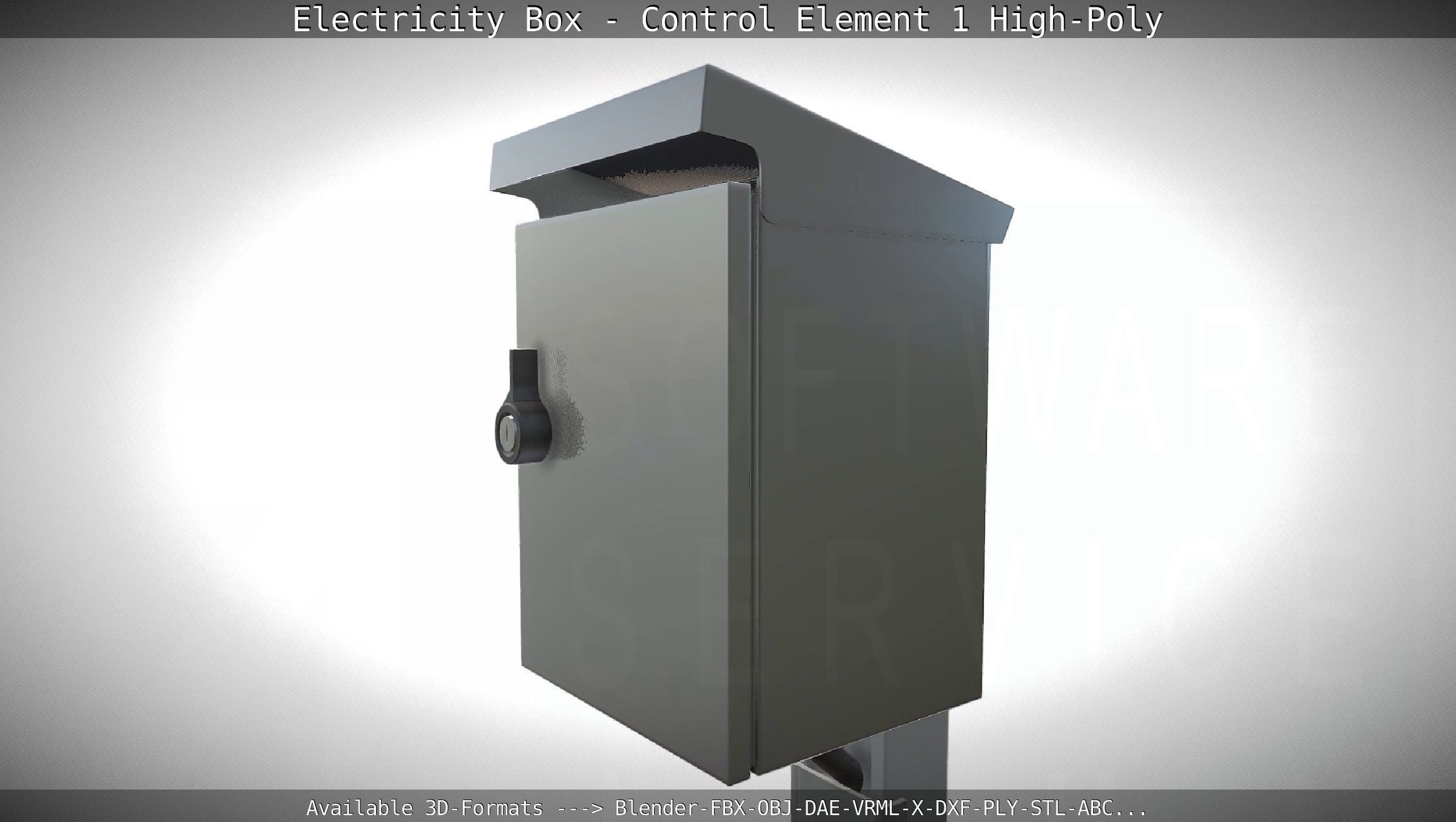 Electricity Box - Control Element 1 High-Poly Version 3D model_17