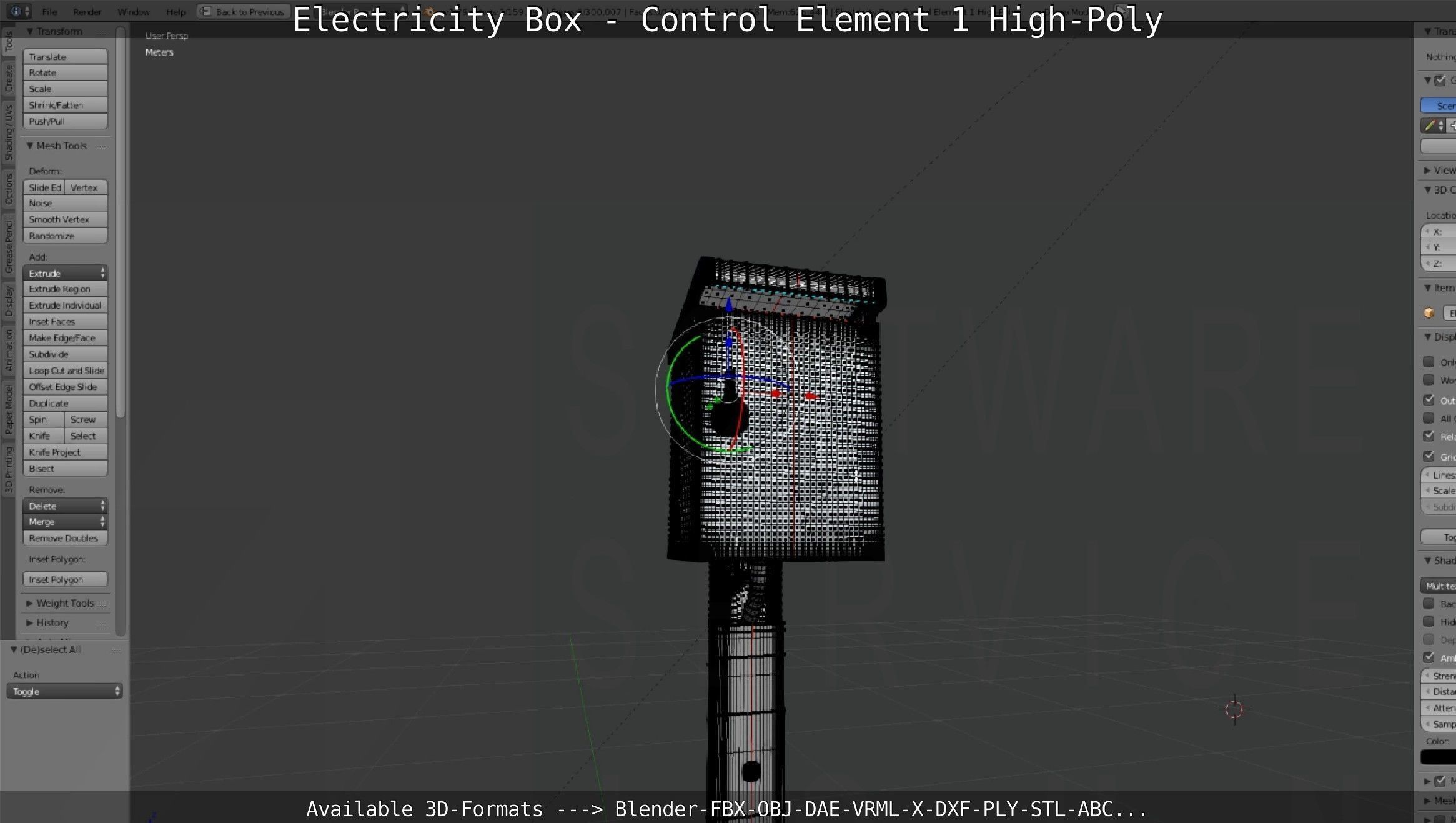 Electricity Box - Control Element 1 High-Poly Version 3D model_121