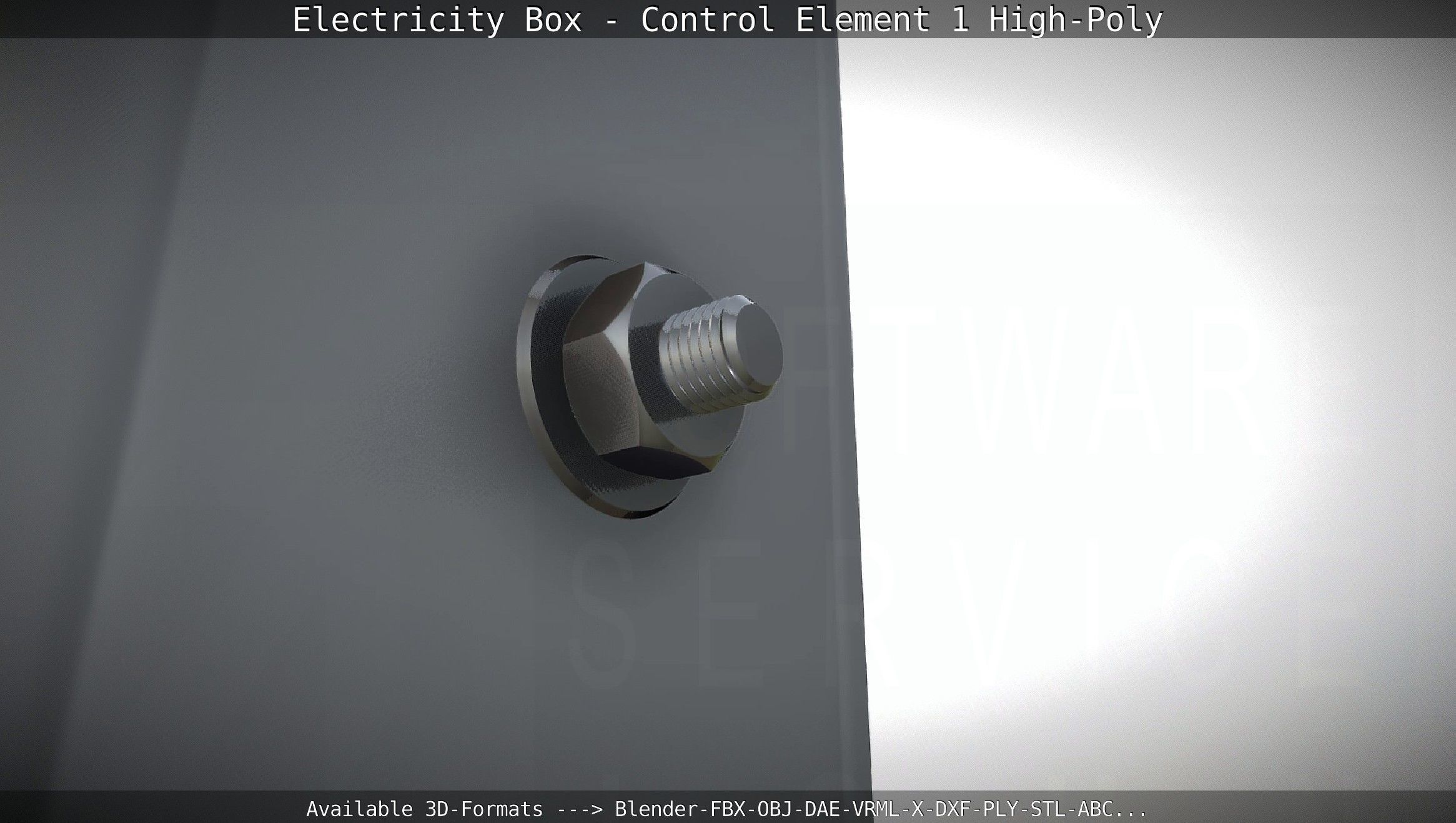 Electricity Box - Control Element 1 High-Poly Version 3D model_41