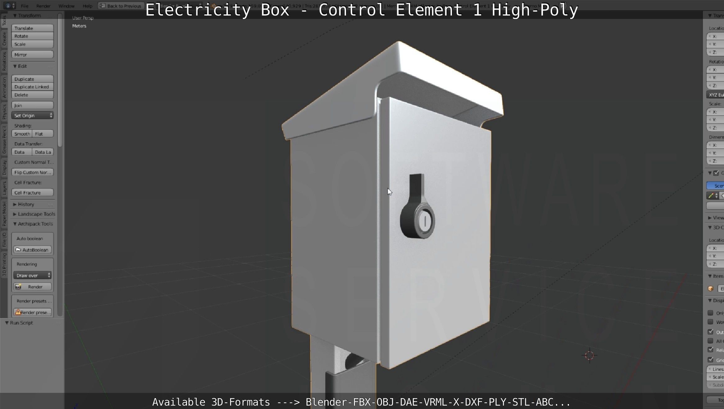Electricity Box - Control Element 1 High-Poly Version 3D model_116