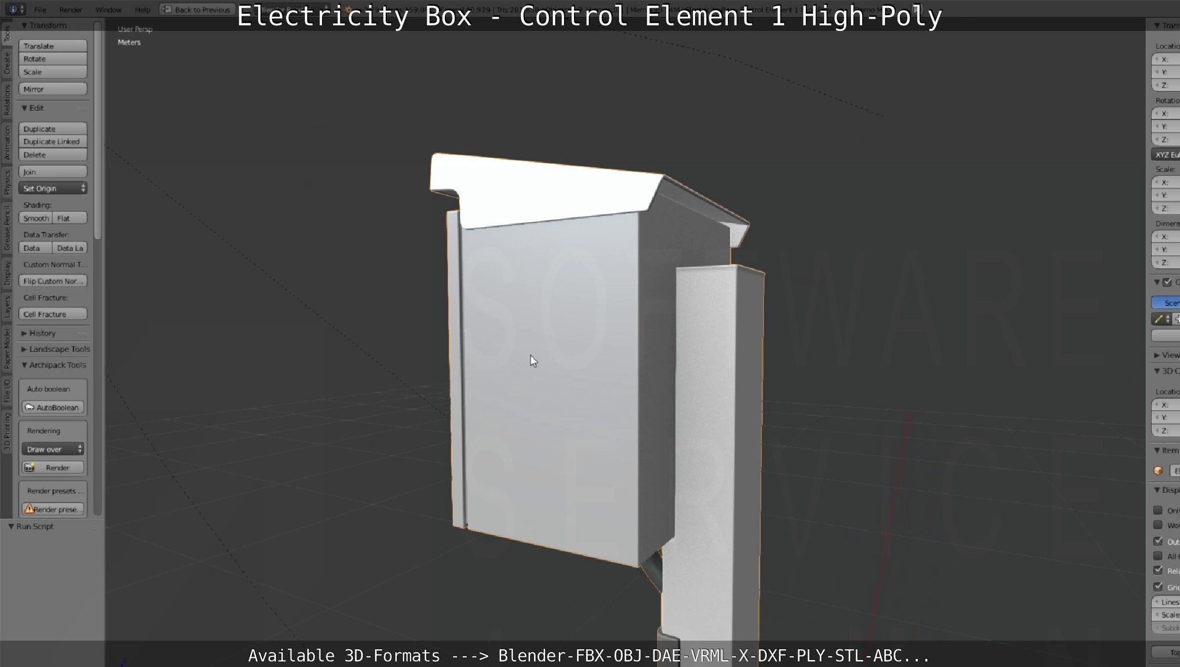 Electricity Box - Control Element 1 High-Poly Version 3D model_114