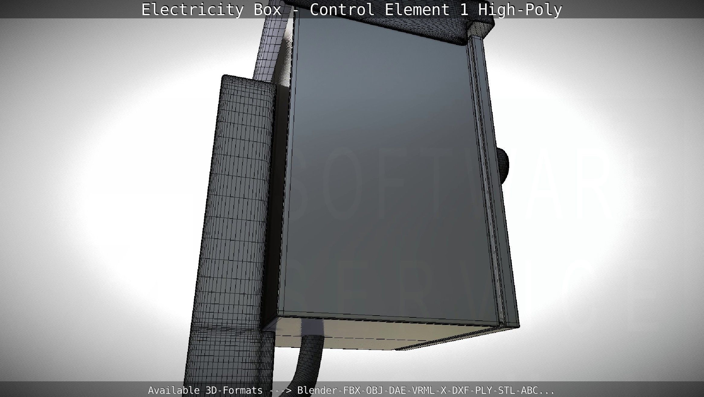 Electricity Box - Control Element 1 High-Poly Version 3D model_77