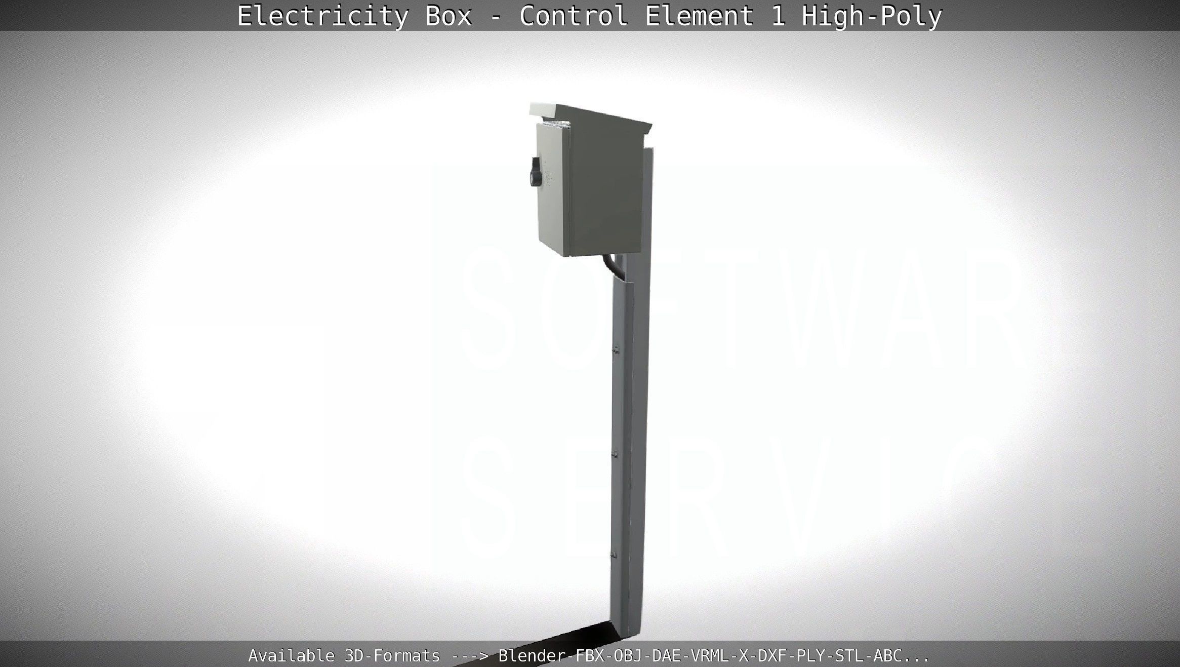 Electricity Box - Control Element 1 High-Poly Version 3D model_9