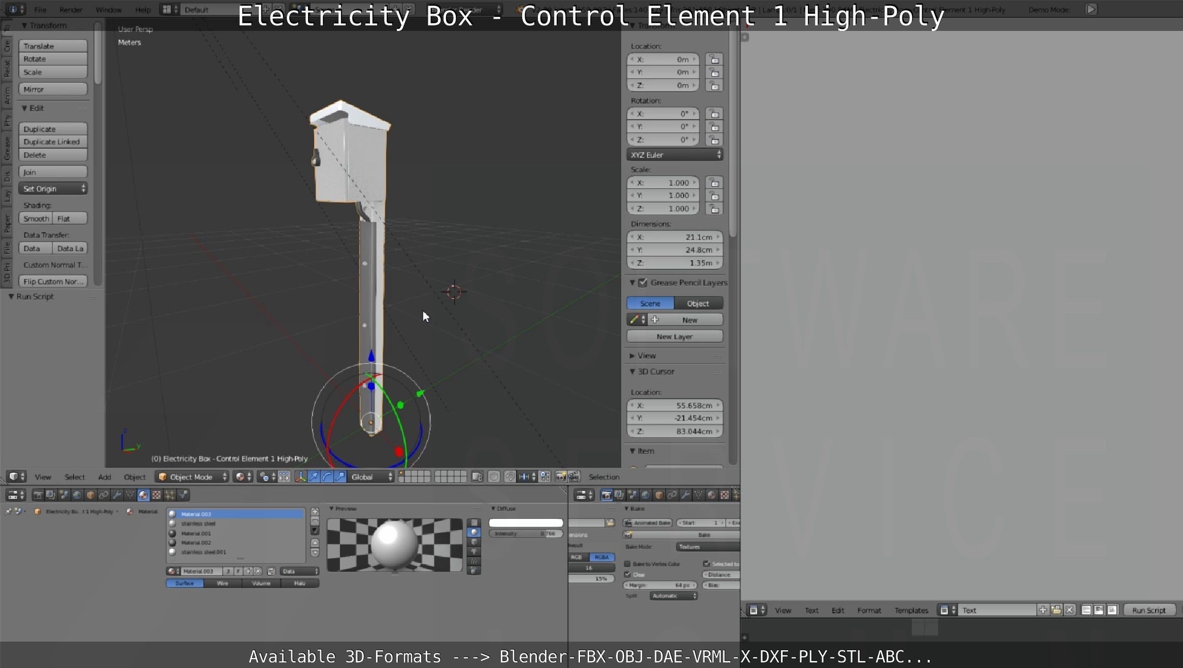 Electricity Box - Control Element 1 High-Poly Version 3D model_96
