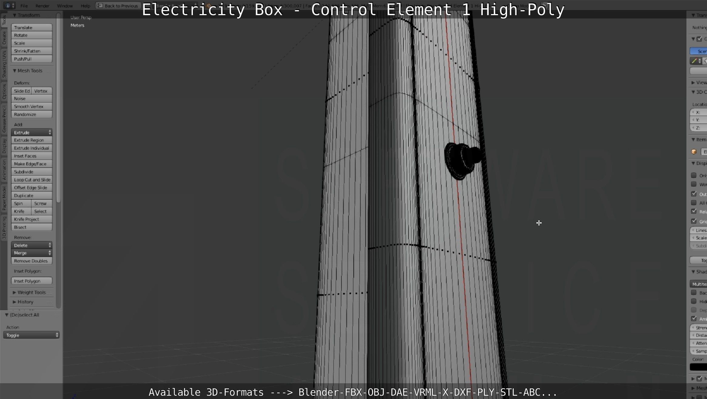 Electricity Box - Control Element 1 High-Poly Version 3D model_125