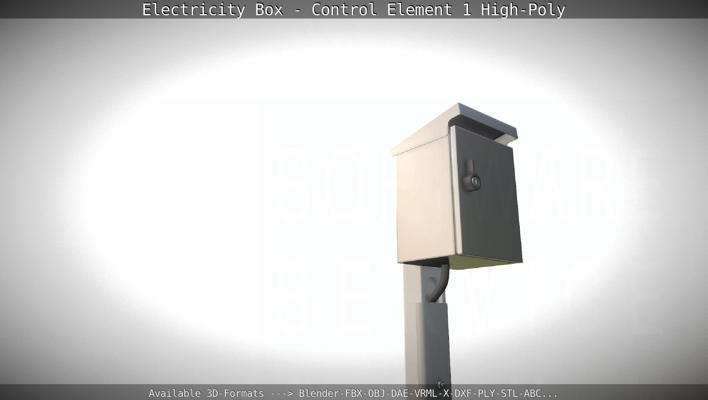 Electricity Box - Control Element 1 High-Poly Version 3D model_13