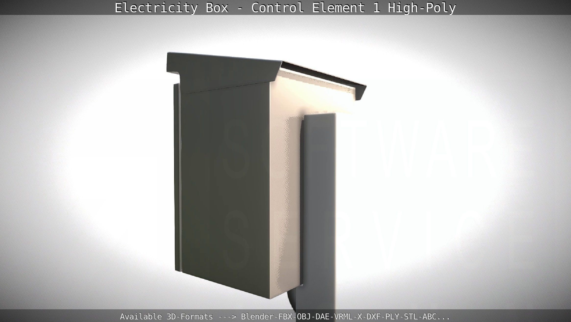 Electricity Box - Control Element 1 High-Poly Version 3D model_16