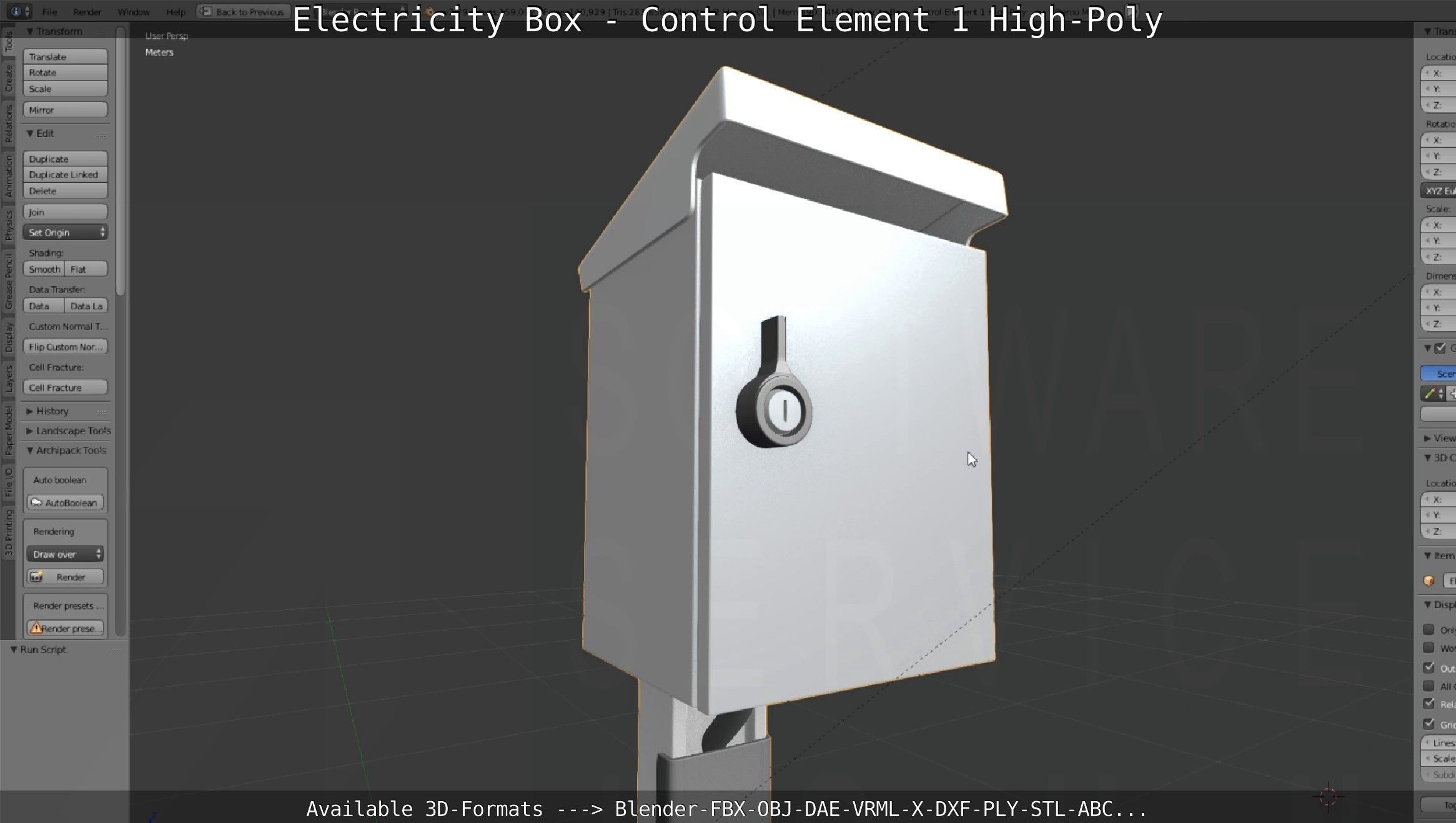 Electricity Box - Control Element 1 High-Poly Version 3D model_111