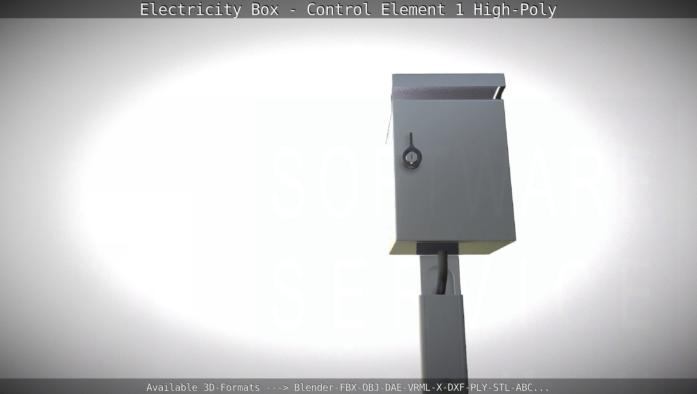 Electricity Box - Control Element 1 High-Poly Version 3D model_12