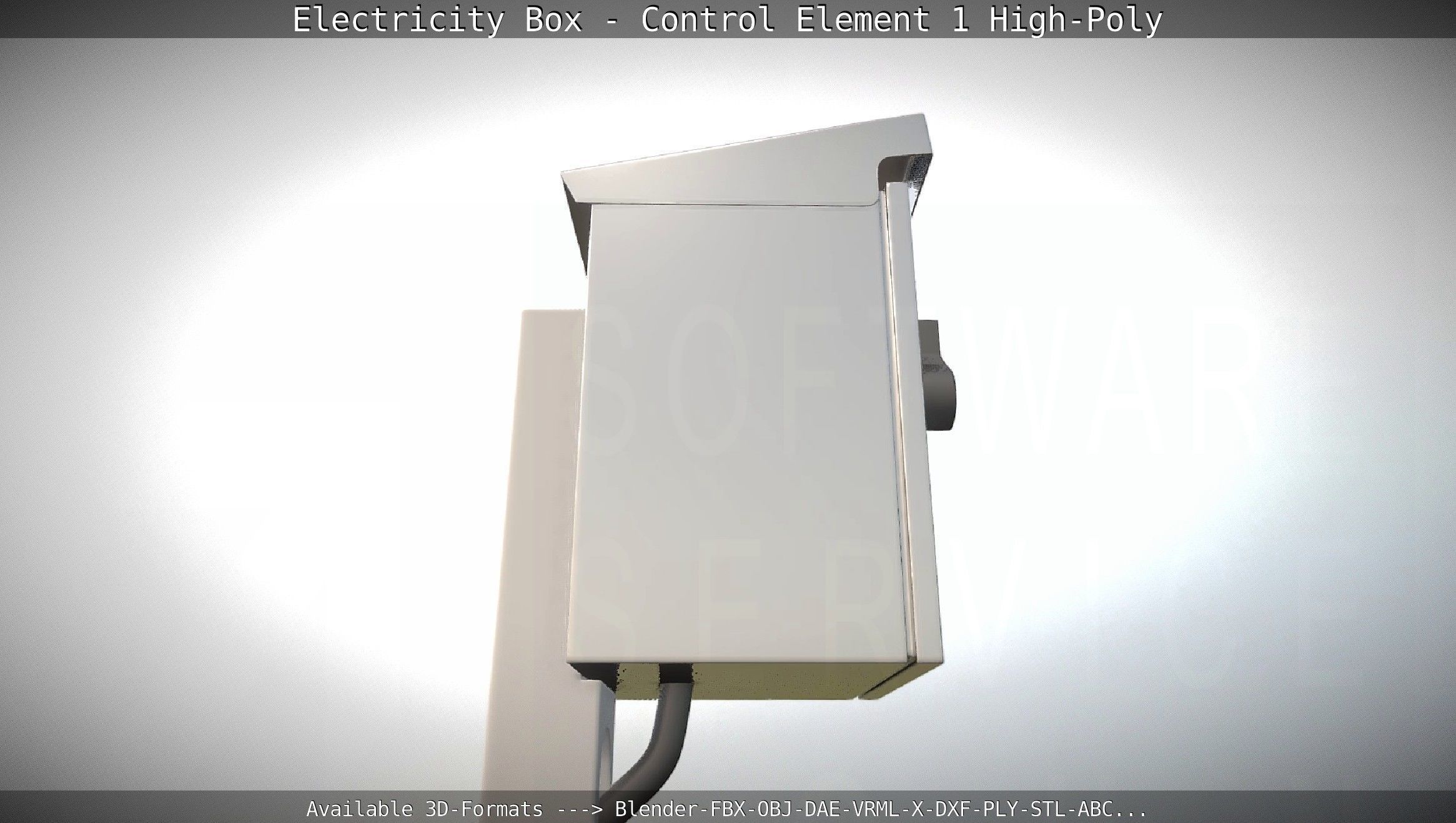 Electricity Box - Control Element 1 High-Poly Version 3D model_4