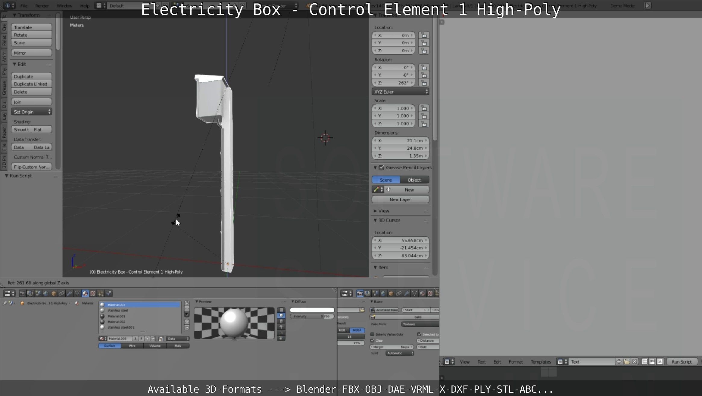 Electricity Box - Control Element 1 High-Poly Version 3D model_103