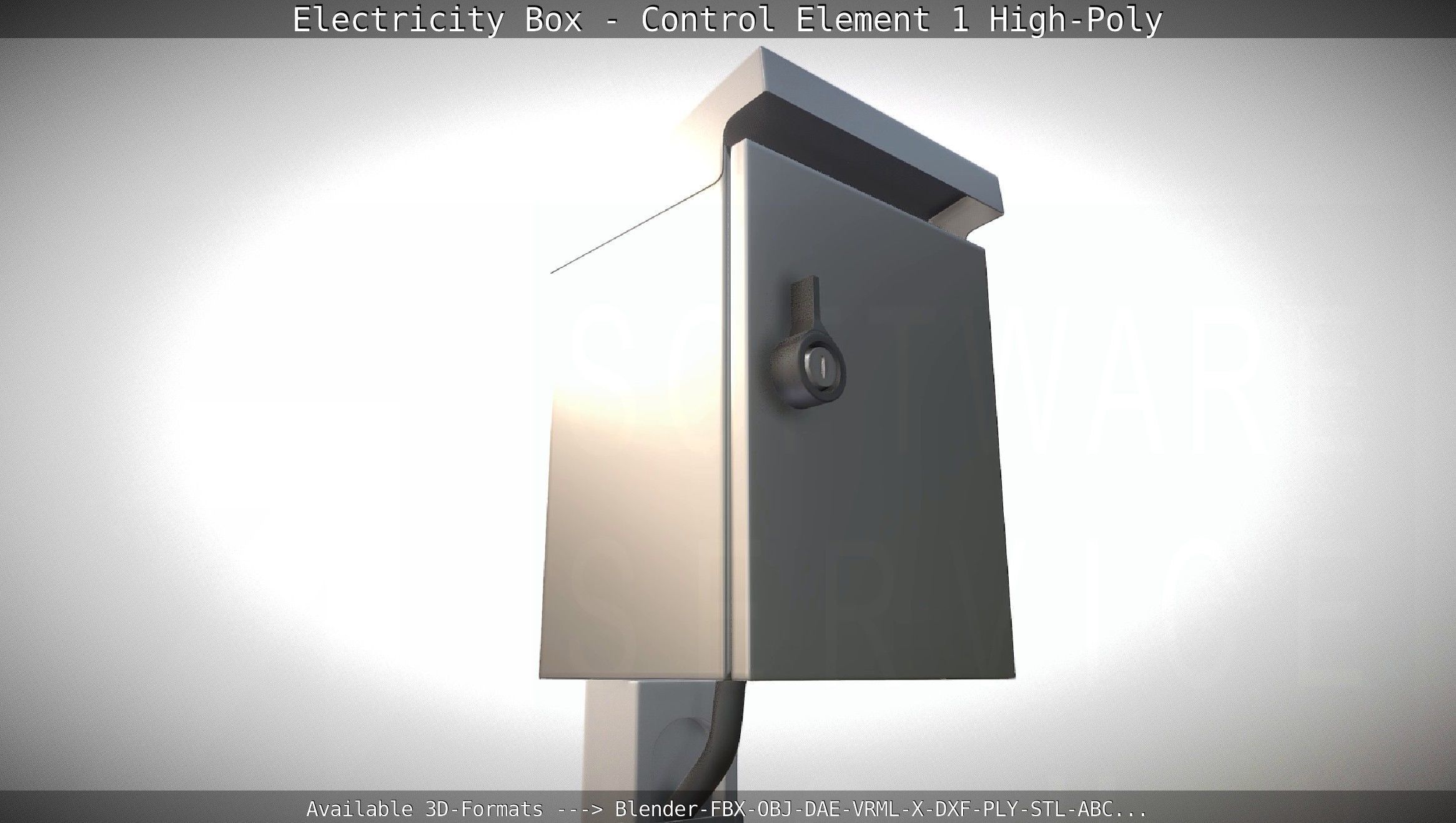 Electricity Box - Control Element 1 High-Poly Version 3D model_14