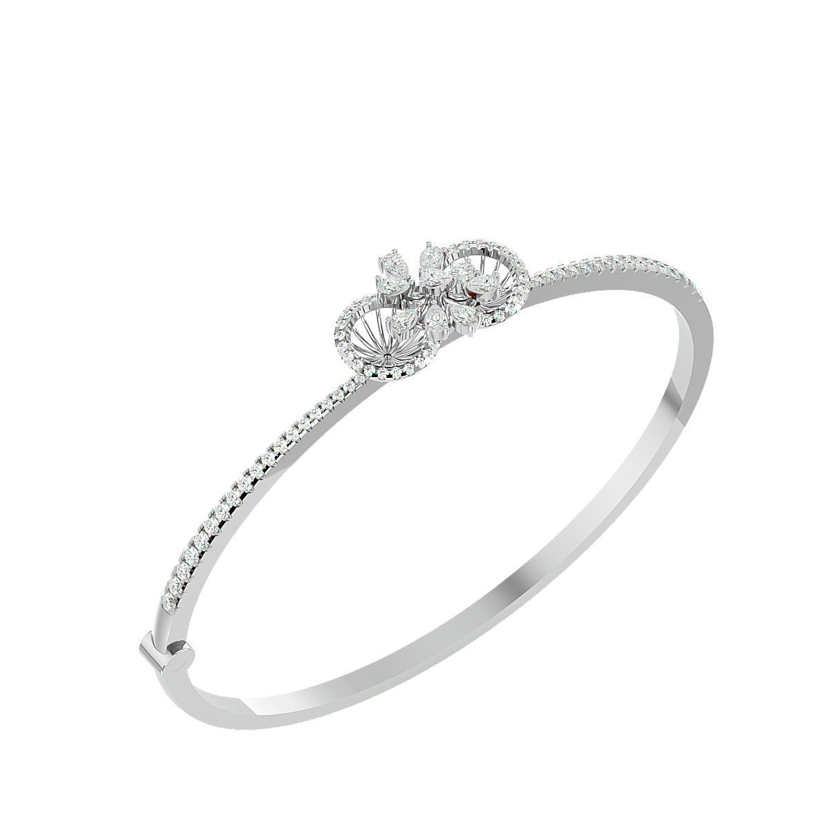 Blooming Flower Diamond Bracelet 3dm stl render detail 3D print model_7