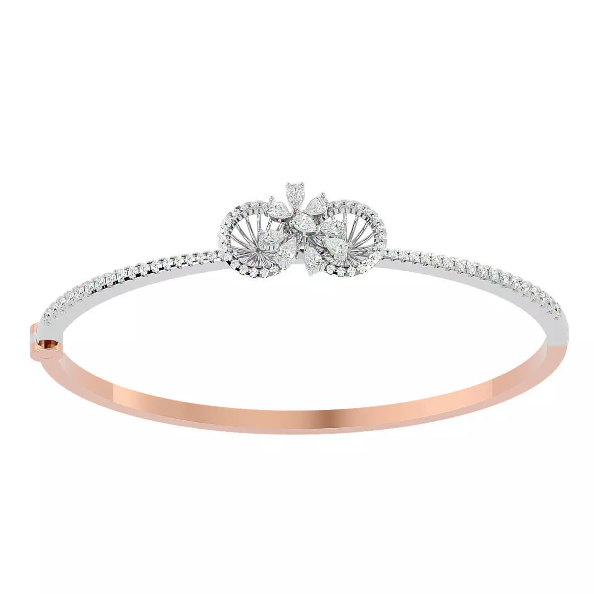 Blooming Flower Diamond Bracelet 3dm stl render detail 3D print model_0