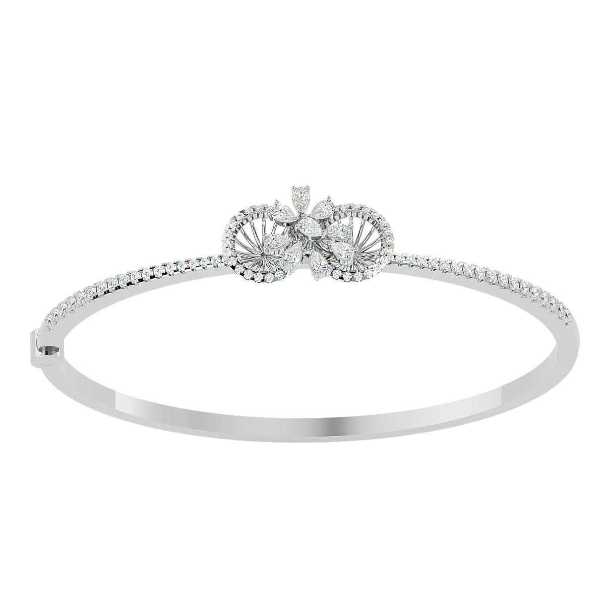 Blooming Flower Diamond Bracelet 3dm stl render detail 3D print model_10