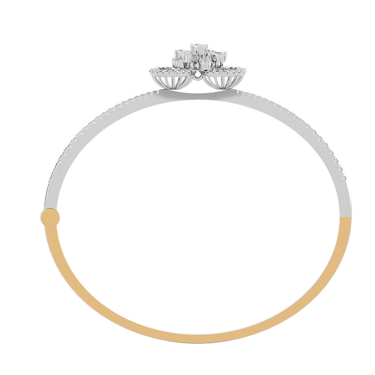 Blooming Flower Diamond Bracelet 3dm stl render detail 3D print model_12