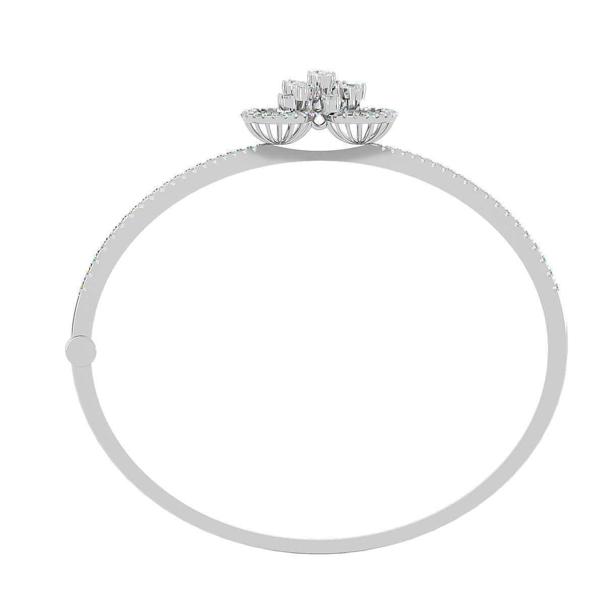 Blooming Flower Diamond Bracelet 3dm stl render detail 3D print model_9