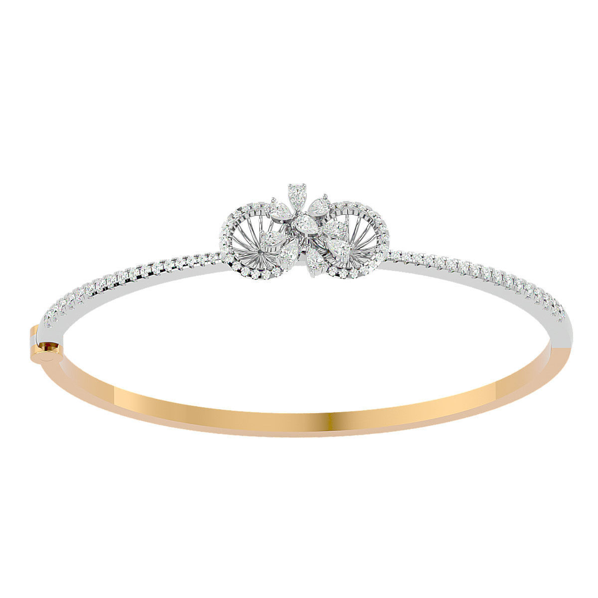 Blooming Flower Diamond Bracelet 3dm stl render detail 3D print model_14