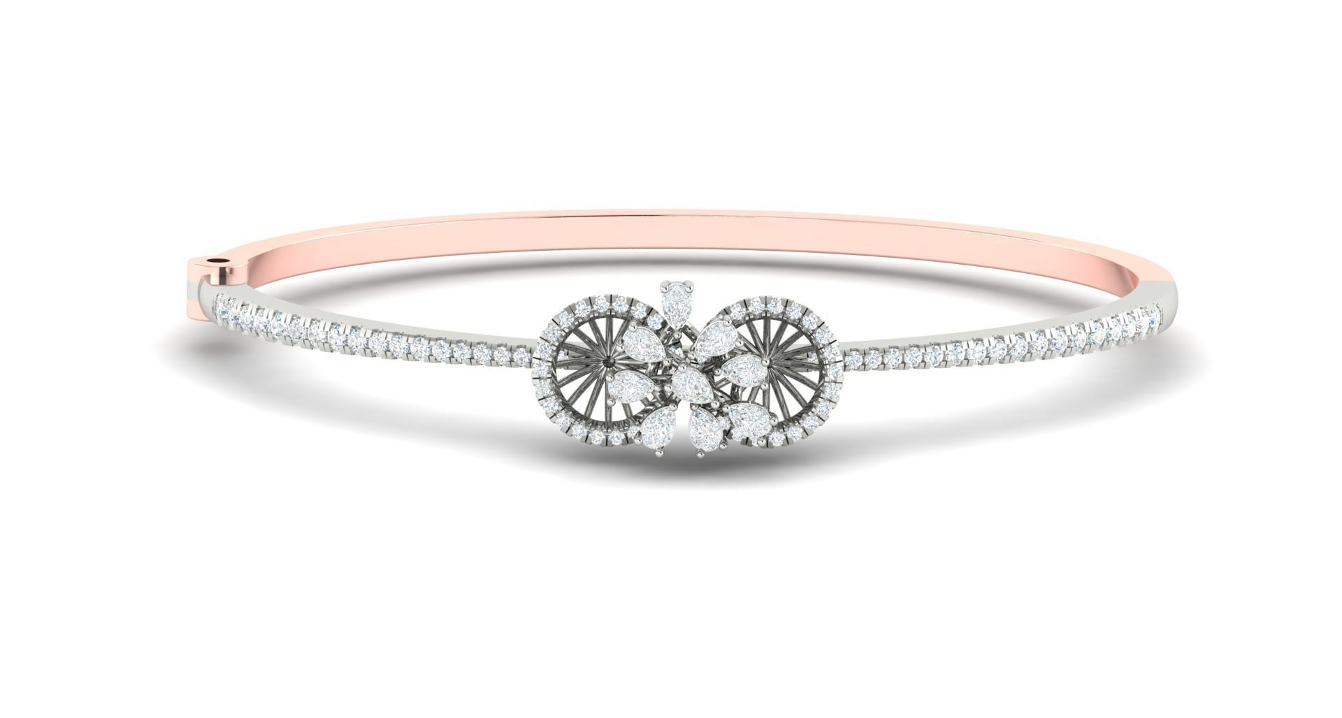 Blooming Flower Diamond Bracelet 3dm stl render detail 3D print model_3