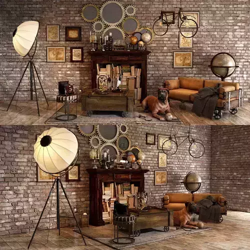 Loft decorative set 3D model