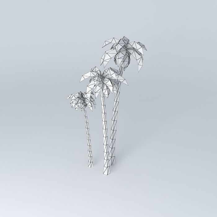 group of palm trees, low-polygon Free 3D model_3