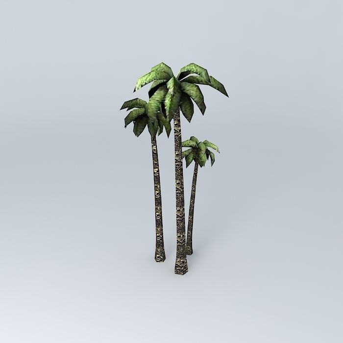 group of palm trees, low-polygon Free 3D model_2