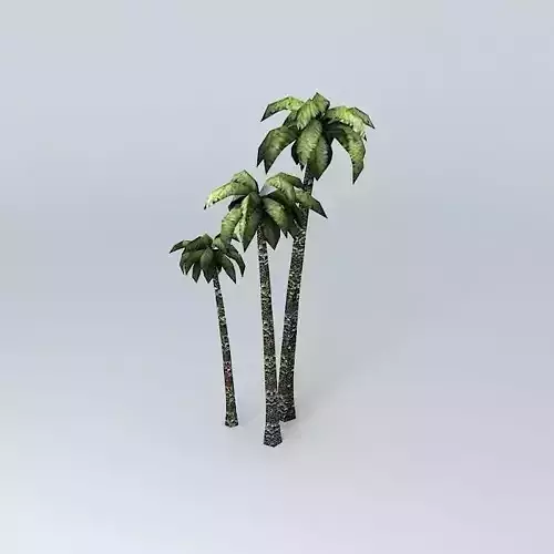 group of palm trees, low-polygon Free 3D model