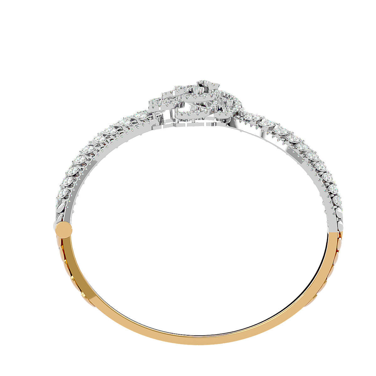 Blooming Flower Diamond Bracelet 3dm stl render detail 3D print model_12