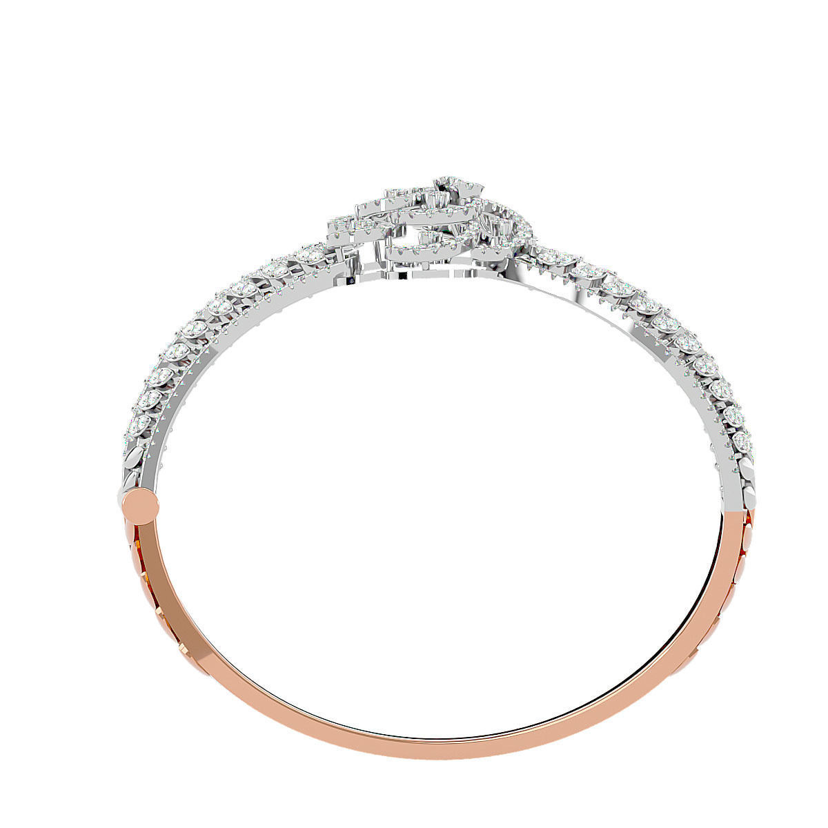 Blooming Flower Diamond Bracelet 3dm stl render detail 3D print model_11