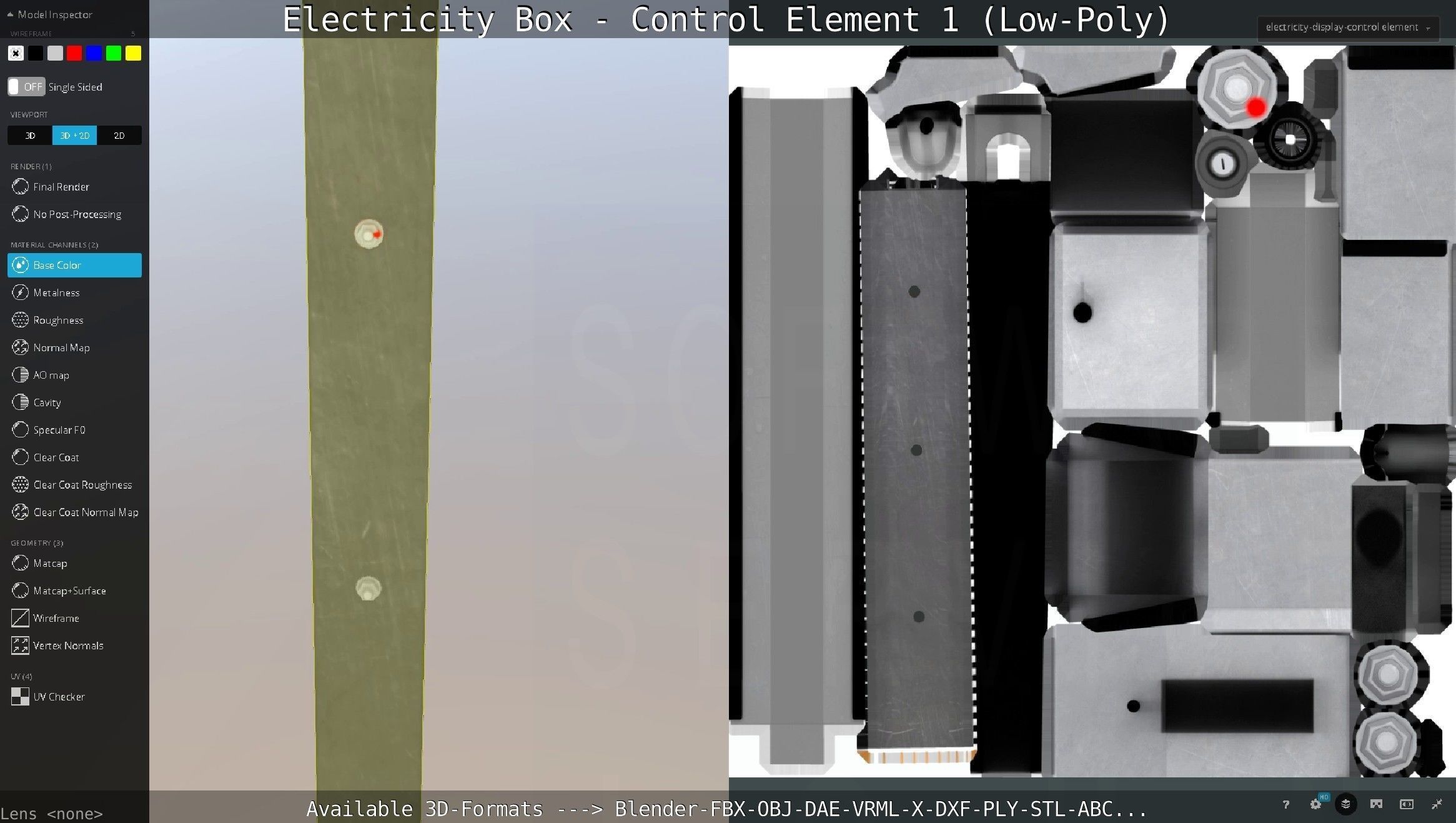 Electricity Box - Control Element 1 Low-Poly Version Low-poly 3D model_58