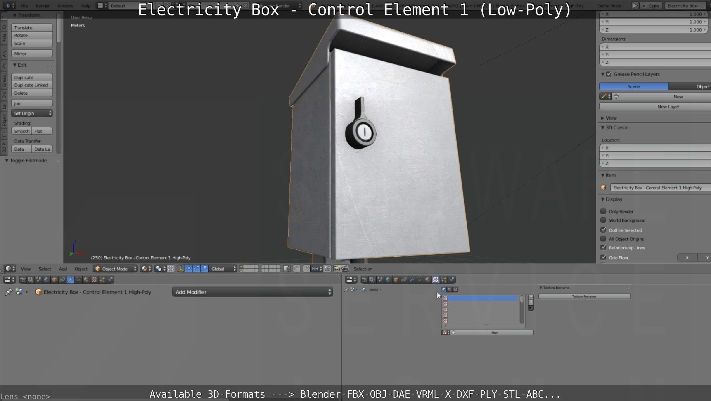 Electricity Box - Control Element 1 Low-Poly Version Low-poly 3D model_131
