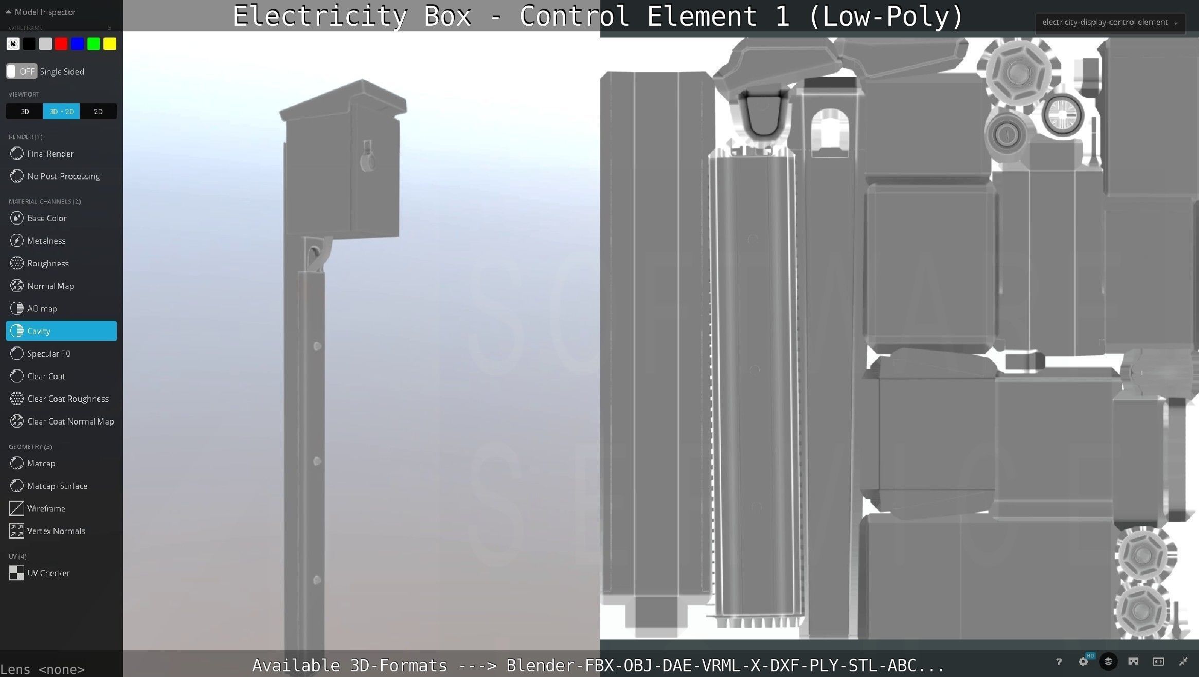 Electricity Box - Control Element 1 Low-Poly Version Low-poly 3D model_74